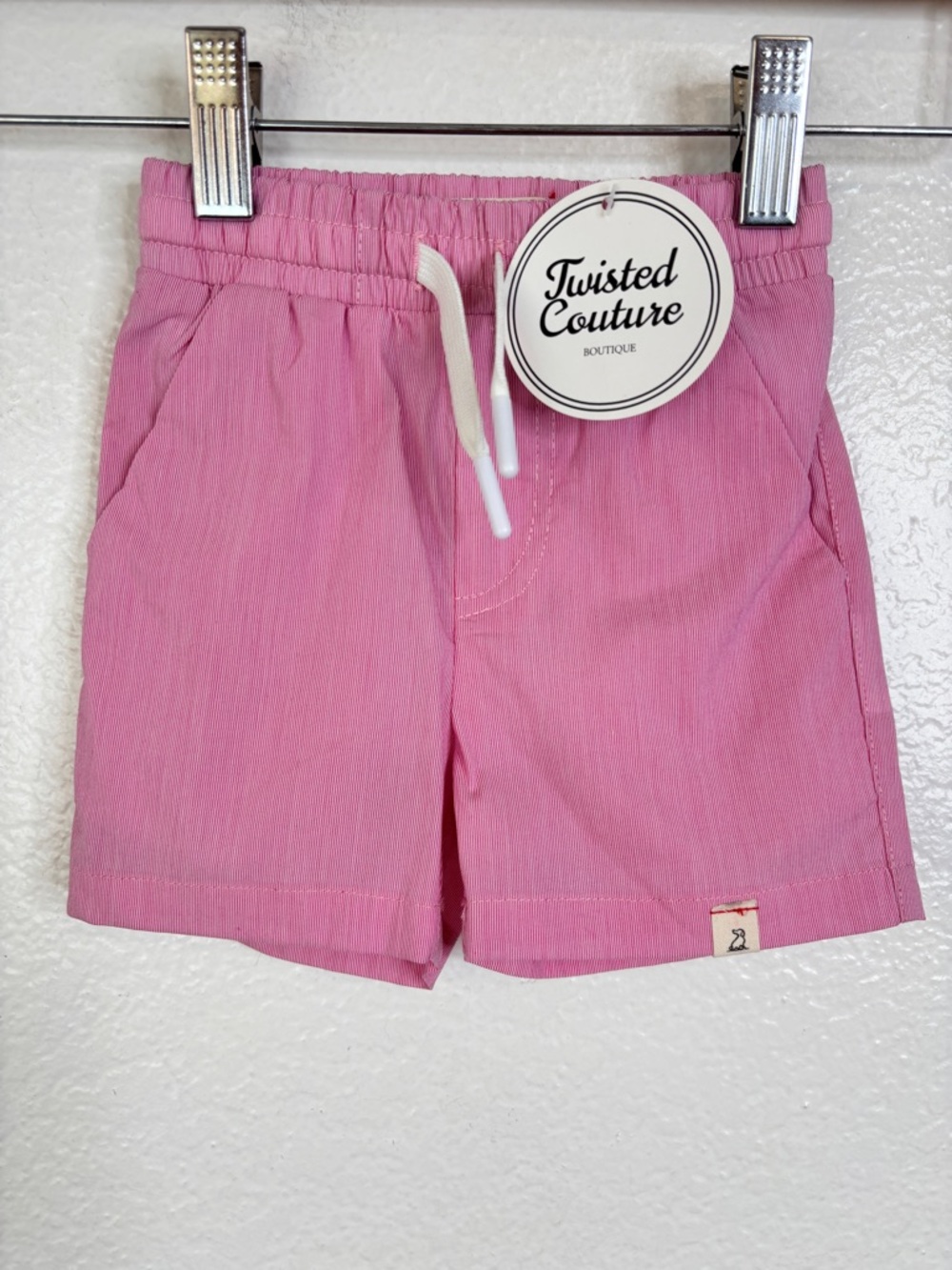 NWT ME & HENRY Baby Boy Surf Swim Shorts in Pink Microstripe